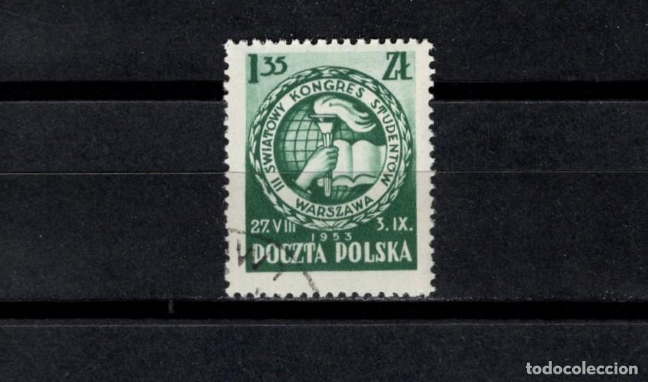 Sellos: Sello usado. III Congreso Estudiantes. Varsovia. Sello de 1,35 zloty. 1953. Yvert 716.