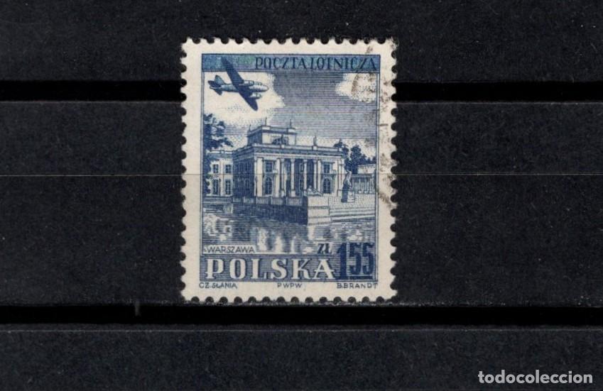 Sellos: Sello usado a&eacute;rero. Palacio Lazienki. Varsovia. Sello de 1,55 zloty. 1954. Yvert 719a.