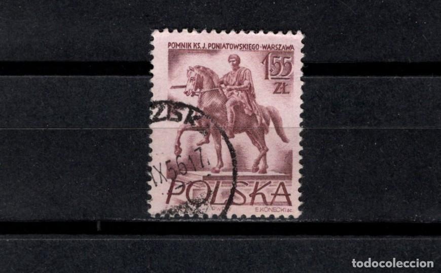 Sellos: Sello usado. Monumento Pr&iacute;ncipe Jozef Poniatowski. 1,55 zloty. 1956. Yvert 832.