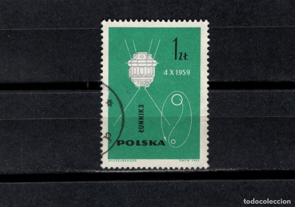 Sellos: Sello usado. Sat&eacute;lites. Lunik 3. 1 zloty. 1963. Yvert 1306.