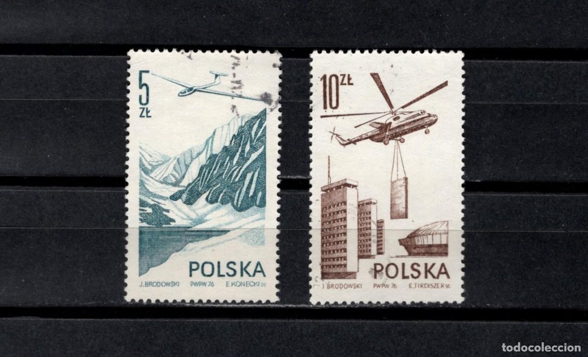 Briefmarken: Sellos usados a&eacute;reos. Vuelos modernos. Serie completa. 1976. Yvert A55/56.