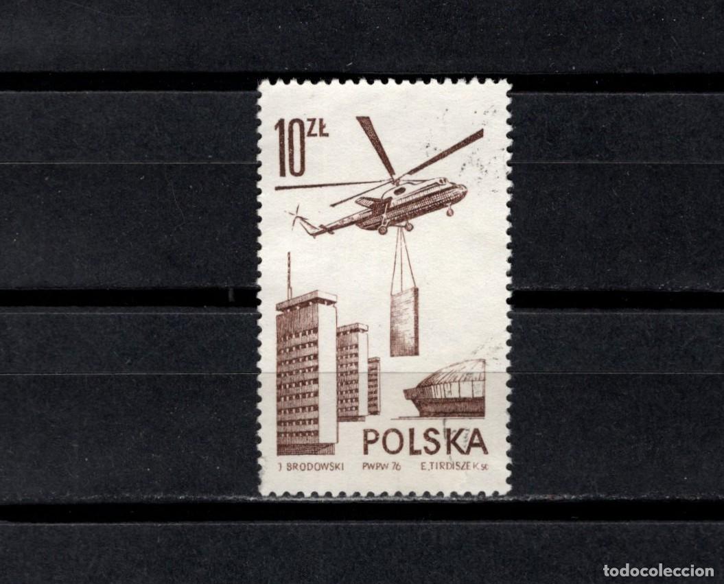 Stamps: Sello usado. Helic&oacute;ptero Mi - 6. 10 zloty. 1976. Yvert A56.