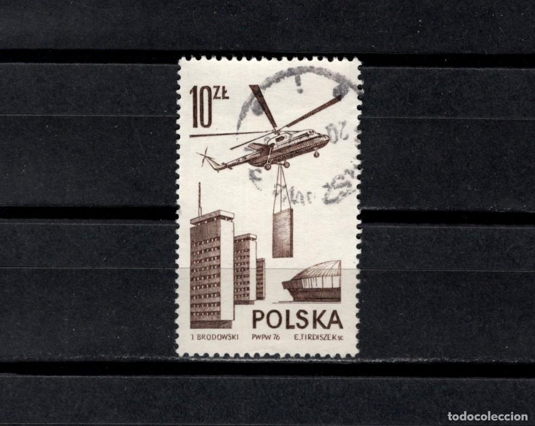Stamps: Sello usado. Helic&oacute;ptero Mi - 6. 10 zloty. 1976. Yvert A56.