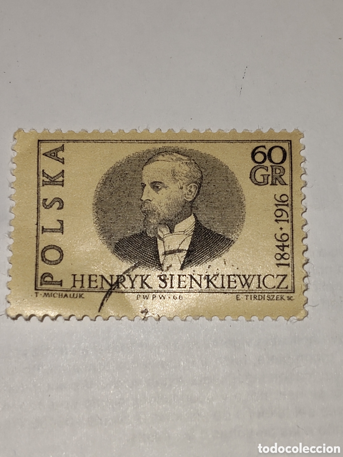 Selos: Sello de Polonia 50 aniversario de la muerte del escritor polaco y premio nobel de literatura Henryk
