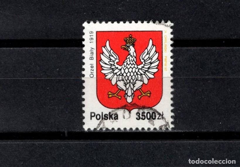 Sellos: Sello usado. Emblema Nacional de Polonia. 3500 zloty. 1992. Yvert 3221