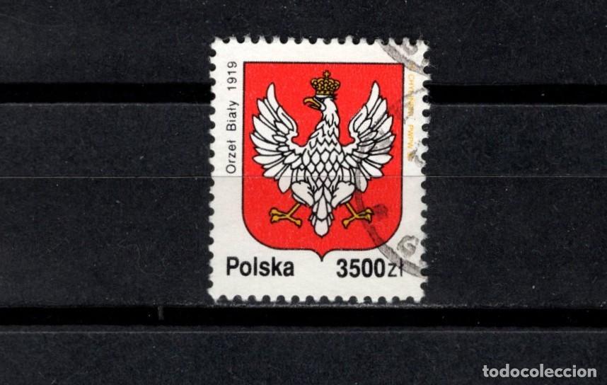 Sellos: Sello usado. Emblema Nacional de Polonia. 3500 zloty. 1992. Yvert 3221