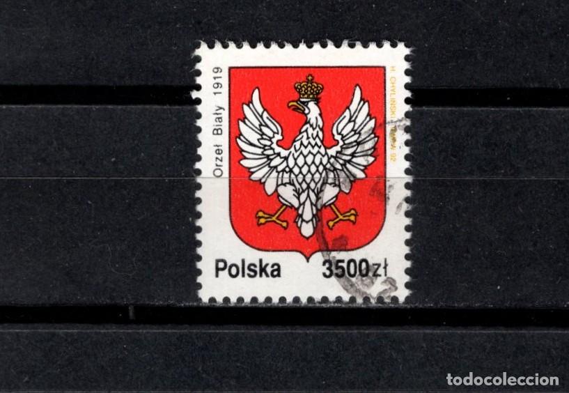 Sellos: Sello usado. Emblema Nacional de Polonia. 3500 zloty. 1992. Yvert 3221