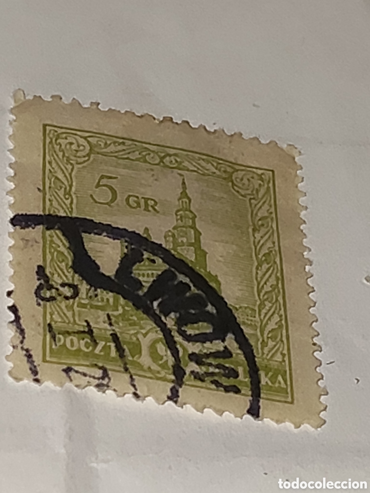 Briefmarken: Sello de Polonia ilustraci&oacute;n arquitect&oacute;nica del ayuntamiento de Poznan 1925