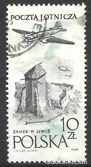 Sellos: POLONIA - POLSKA - 10 ZLOTYCH SELLO CON AVI&Oacute;N - SELLADO