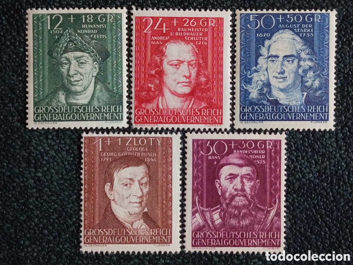 Sellos: Serie Completa Sellos Polonia Ocupaci&oacute;n Alemana 1944 - Michel 120-124 MNH