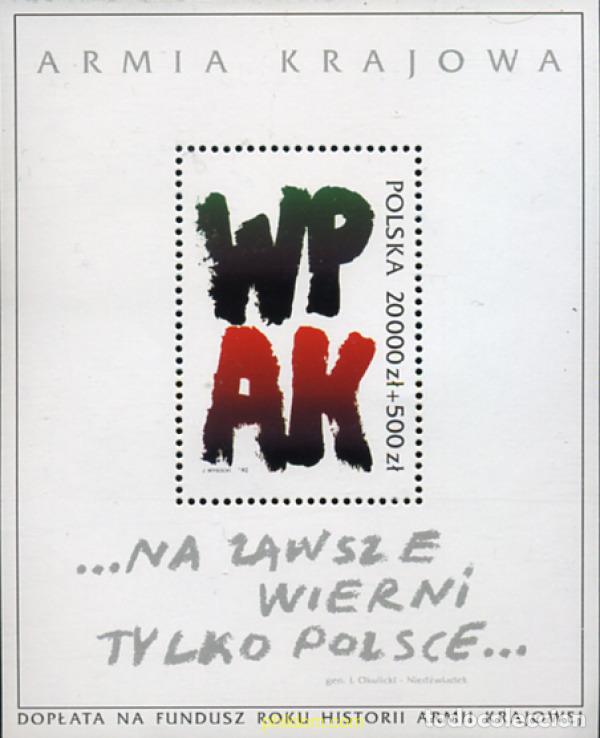 Stamps: 168886 MNH POLONIA 1992 A&Ntilde;O DE LA ARMADA TERRITORIAL DE LA RESISTENCIA POLACA