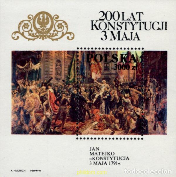 Stamps: 168788 MNH POLONIA 1991 BICENTENARIO DE LA CONSTITUCION DEL 3 MAYO