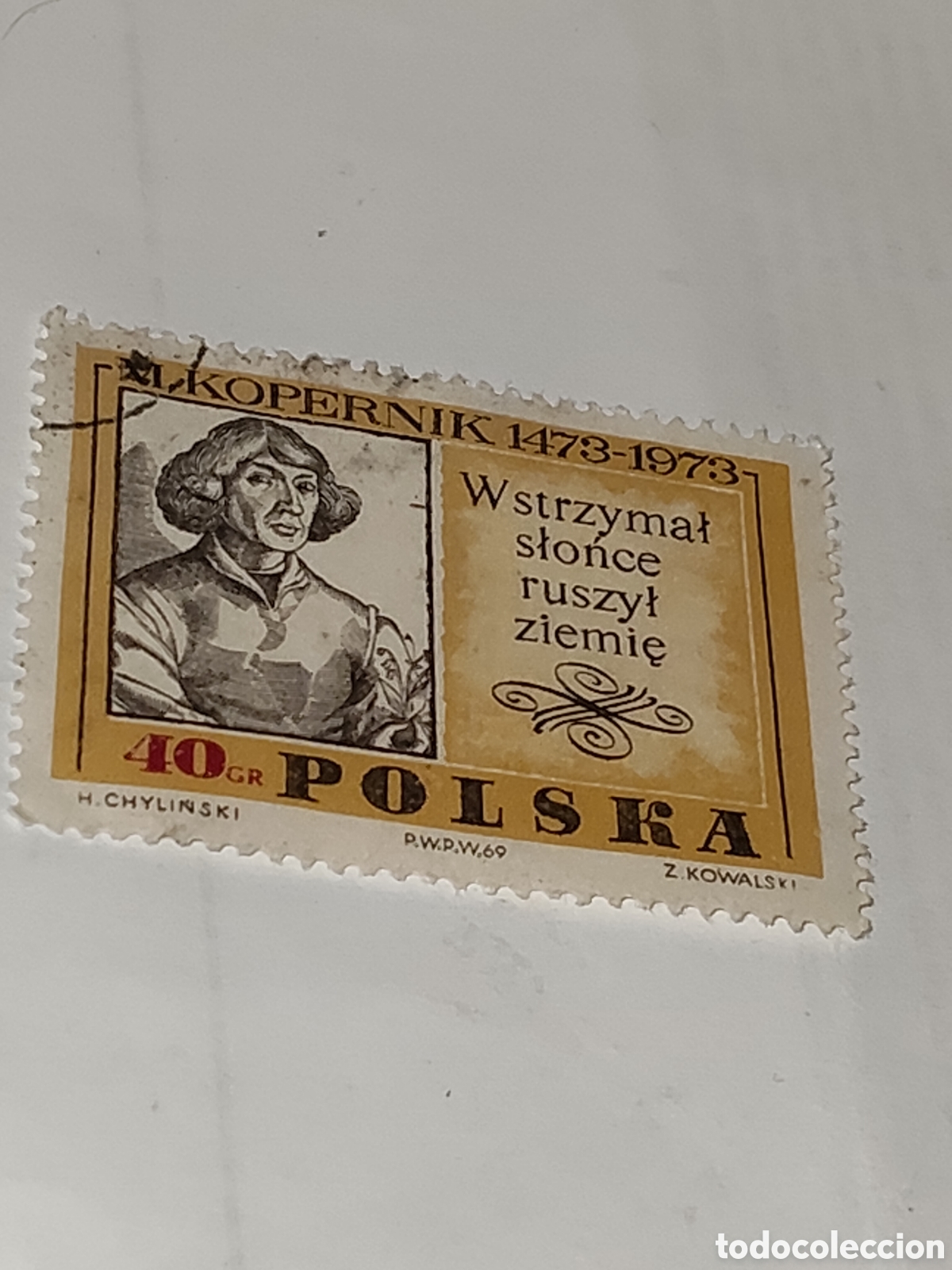 Sellos: Sello de Polonia 500 aniversario del nacimiento de Nicol&aacute;s Copernico 1969