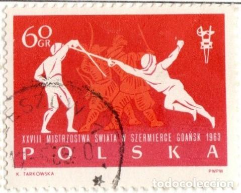 Sellos: Polonia. 28&ordm; Campeonato Mundial de Esgrima 1963. YT-1273. Usado