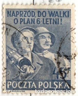 Sellos: Polonia.Plan Sesenal, 1950. YT-582. S. Completa. Usado