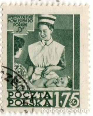 Sellos: Polonia. Servicio Social de Higiene. 1953. YT-719. Usado con goma