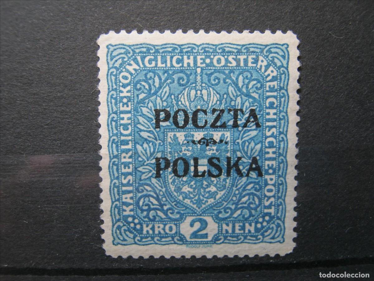 Sellos: POLONIA 1919 YVERT 90 VLH* LUJO DOBLE MARQUILLA.