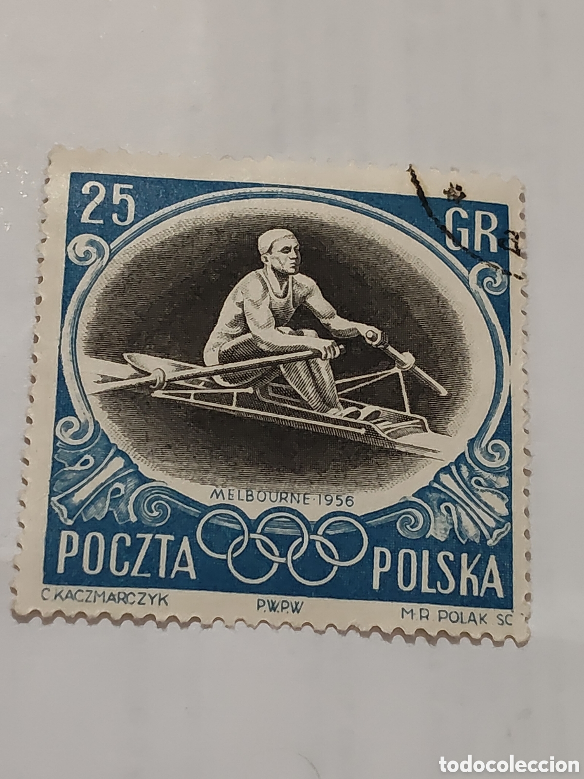 Sellos: Sello de Polonia juegos Ol&iacute;mpicos de verano Melbourne 1956
