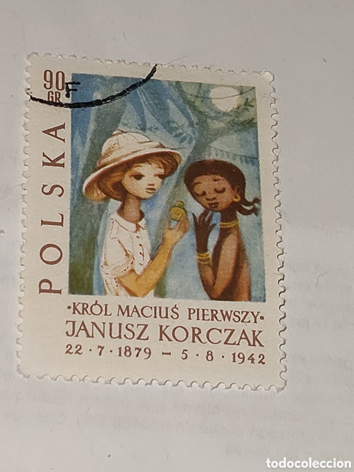 Sellos: Sello de Polonia dedicada al nedico pedagogo y escritor polaco-Judio Janusz Korczart 1962