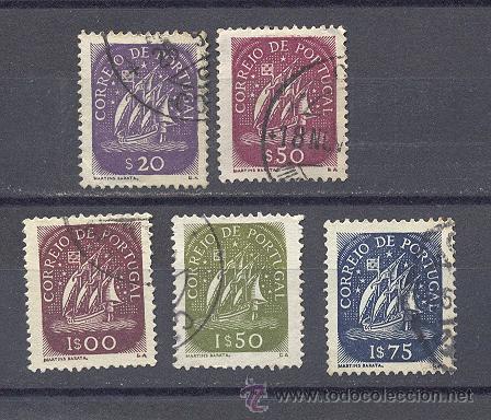 Timbres: PORTUGAL- 1943-1949- CARAVELA-usados
