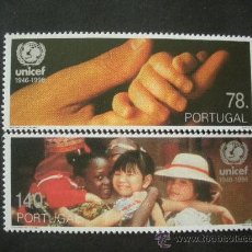Sellos: PORTUGAL 1996 IVERT 2092/3 *** 50 ANIVERSARIO DE UNICEF - FONDOS DE ONU PARA LA INFANCIA 