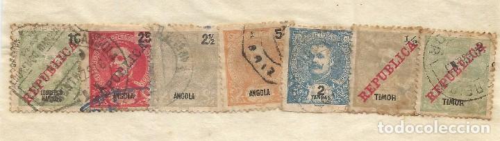Timbres: COLONIAS PORTUGUESAS .- 7 SELLOS .- ANGOLA , TIMOR , TANGAS , LOUREN&Ccedil;O MARQUES