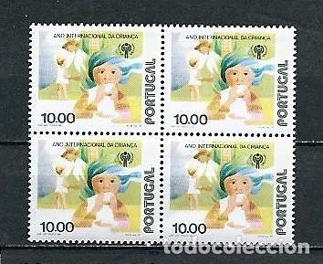 Sellos: Portugal,1979,d&iacute;a internacional del ni&ntilde;o,yvert 1425,nuevos,MNH**,bloque de cuatro