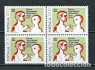 Sellos: Portugal,1979,Oficina internacional de la educaci&oacute;n,yvert 1432,nuevos,MNH**,bloque de cuatro