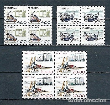 Sellos: Portugal,1978,Serie general,yvert 1368,1369,1372,nuevos,MNH**,bloques de cuatro