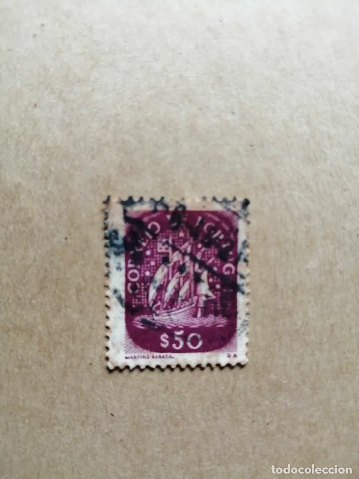 Timbres: PORTUGAL- VALOR FACIAL $ 50 - CARABELA, BARCO A VELA.