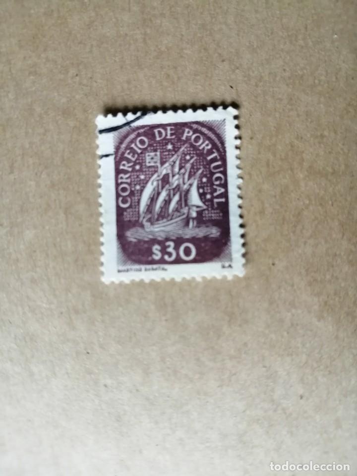 Timbres: PORTUGAL- VALOR FACIAL $30 - CARABELA, BARCO A VELA.