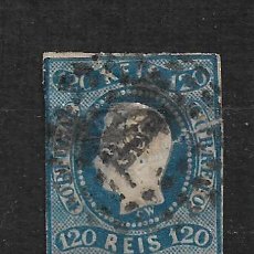 Sellos: PORTUGAL 1866-67 SCOTT # 24 A14 120R BLUE 70$ - 21/19. Lote 194995237