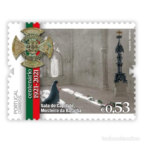 Sellos: Portugal ** & Centenario de la Liga de Combatientes, Cap&iacute;tulo, Monasterio de Batalha 1921-2021 (8679