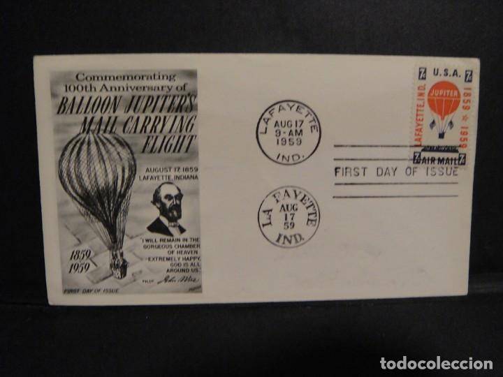 Selos: sobre conmemorativo correo en el globo jupiter - lafayette , indiana a&ntilde;o 1959