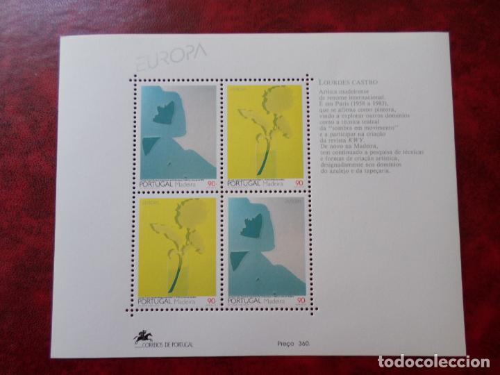 Selos: portugal,madeira, 1993, europa, arte contemporaneo, hojita bloque Yvert 13