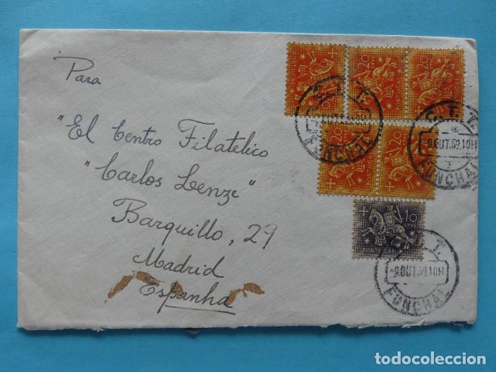 Sellos: FiLATELIA - SOBRE CARTA CIRCULADO DESDE PORTUGALA ESPA&Ntilde;A 9 OCTUBRE 1959 CON BONITO FRANQUEO