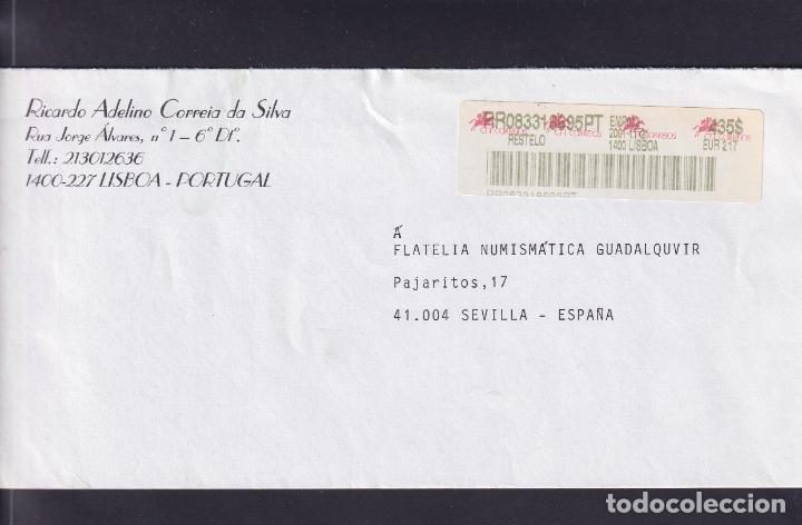 Sellos: -PORTUGAL ETIQUETA FRANQUEO CERTIFICADO EN EURO, RESTELO / 1400 LISBOA