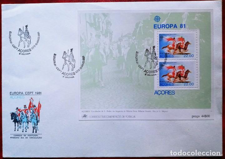 Timbres: ACORES - HOJA BLOK IVERT N&ordm; 2 - EUROPA CEPT 1981 - SOBRE PRIMER DIA