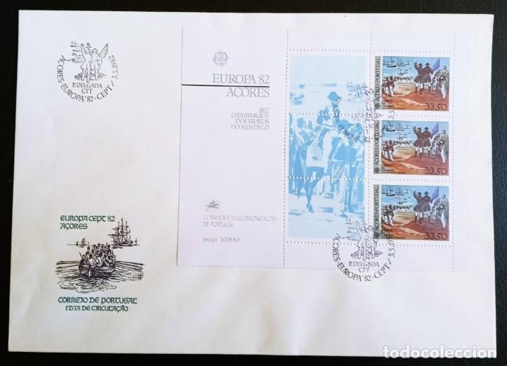 Timbres: ACORES - HOJA BLOK IVERT N&ordm; 3 - EUROPA CEPT 1982 - SOBRE PRIMER DIA