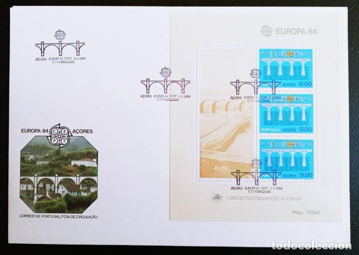Timbres: ACORES - HOJA BLOK IVERT N&ordm; 5 - EUROPA CEPT 1984 - SOBRE PRIMER DIA