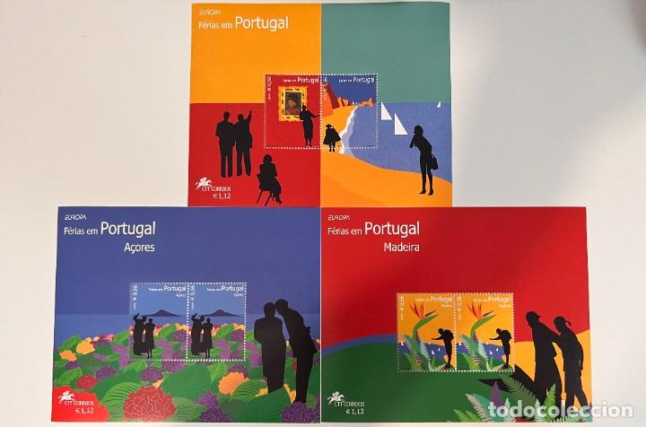 Sellos: PORTUGAL-MADEIRA-AZORES, 2004. YVERT HB 205+ HB 29+HB 27. HOJITAS BLOQUE. NUEVAS. SIN FIJASELLOS.