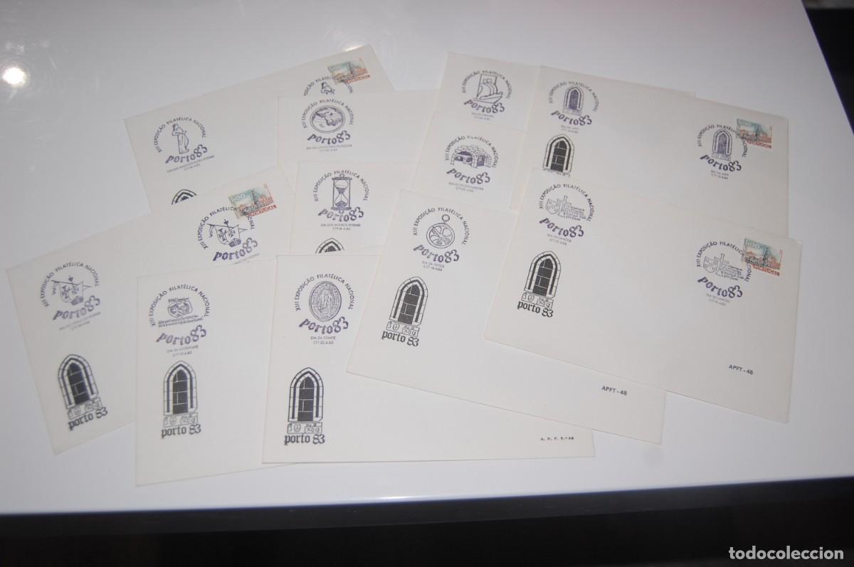 Timbres: 11 SOBRES CON MATASELLOS DIFERENTES XIII EXPOSICION FILATELICA NACIONAL-PORTUGAL-PORTO 83 -VER FOTOS