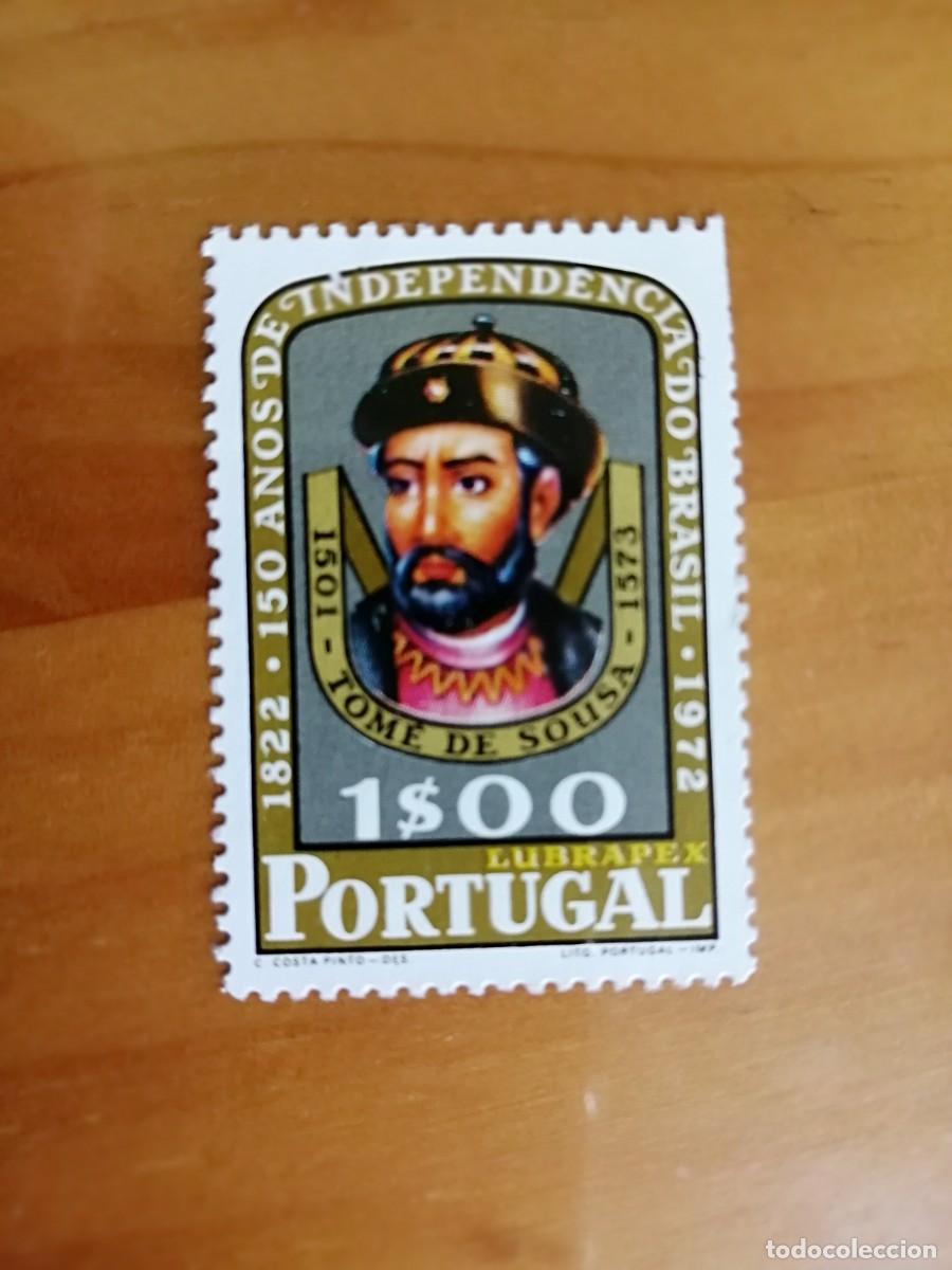 Timbres: PORTUGAL - 1$00 - TOM&Euml; DE SOUSA - 150 A&Ntilde;OS DE INDEPENDENCIA DEL BRASIL - LUBRAPEX