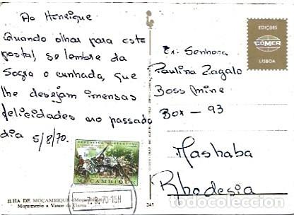 Selos: Mozambique & Marcofilia, Isla de Mozambique, Monumento a Vasco da Gama, Mashaba Rodesia 1970 (5556)