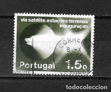 Timbres: conquista del espacio. estela de una sat&eacute;lite. Portugal- sello a&ntilde;o 1974