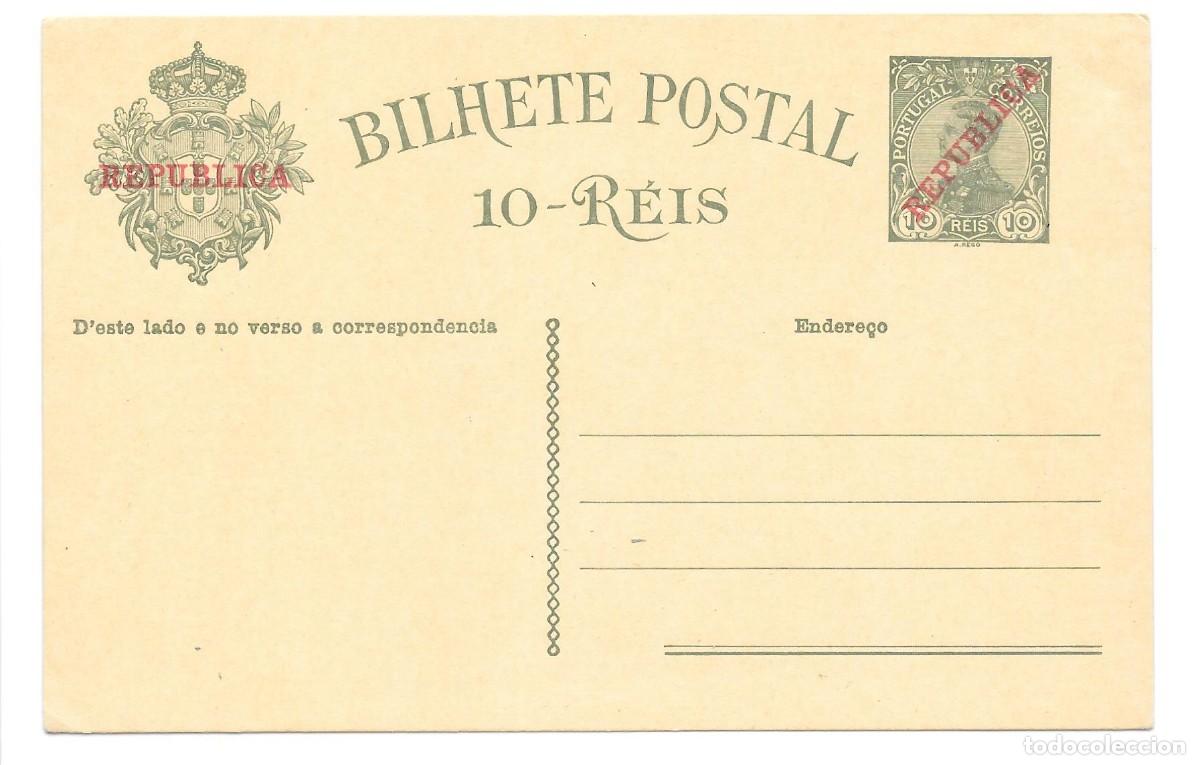 Sellos: ENTERO POSTAL 10 REIS SOBRECARGADO REPUBLICA