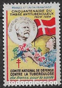 Timbres: Vi&ntilde;etas, 1954. 50 Aniv&ordm; del sello antituberculoso (*) 10 francos