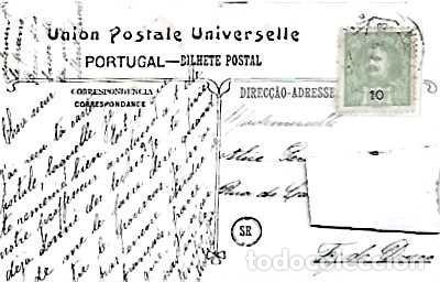 Timbres: Portugal & Mientras las Familias Env&iacute;an Mensajes... Ed. Foto de SR Stebbing, Foz do Douro 1908 (4)