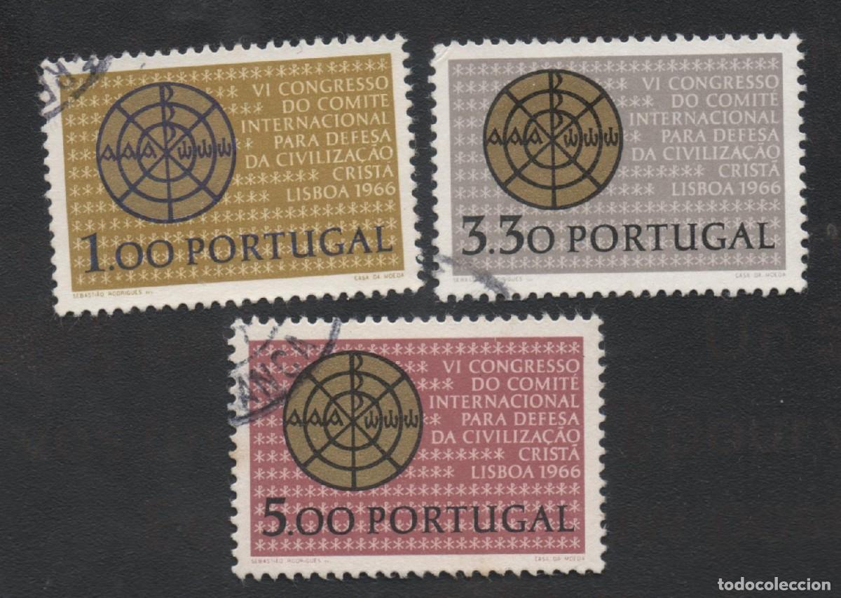 Briefmarken: FILA 1966 PORTUGAL AF-971-973 YVERT 981-983 6&ordm;.CONGRESSO CIVILIZA&Ccedil;&Atilde;O CRIST&Atilde; CIRCULADA (O)