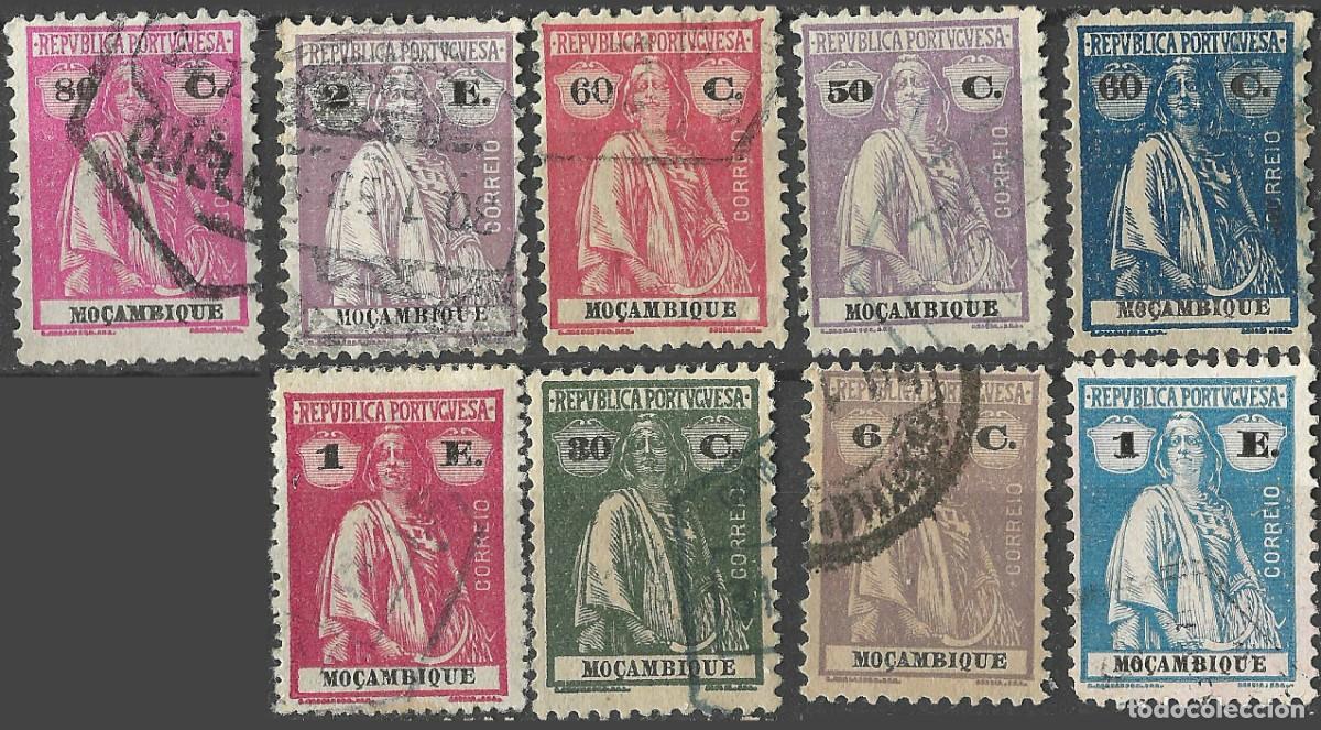Timbres: MOZAMBIQUE/1919-26/USED/SC#181. 191A, 191O, 191P, 191Q, 191R, 191W, 191X, 191Z/ CERES / SET PARCIAL
